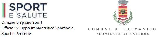 Logo Sport e Salute e Stemma Comune di Calvanico (SA)