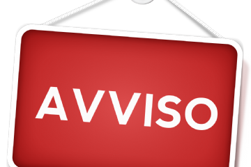 Cartello di sfondo rosso con scritta AVVISO