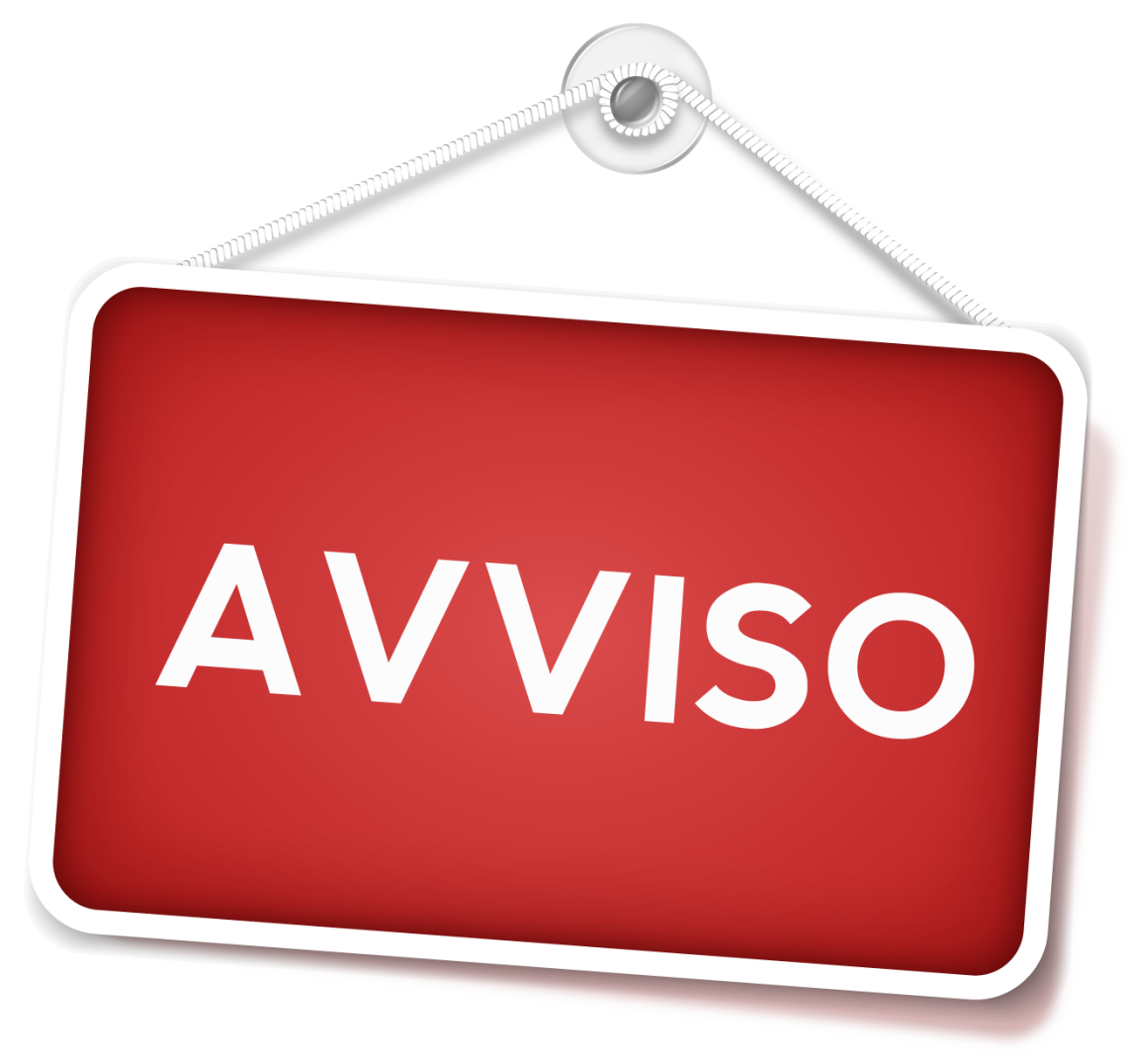Cartello rosso con scritta bianca "AVVISO"